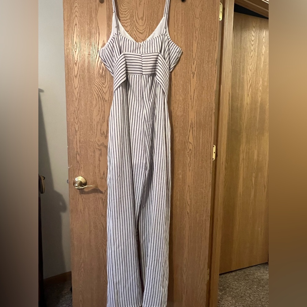 Fashion Nova Black and White Striped Jumpsuit